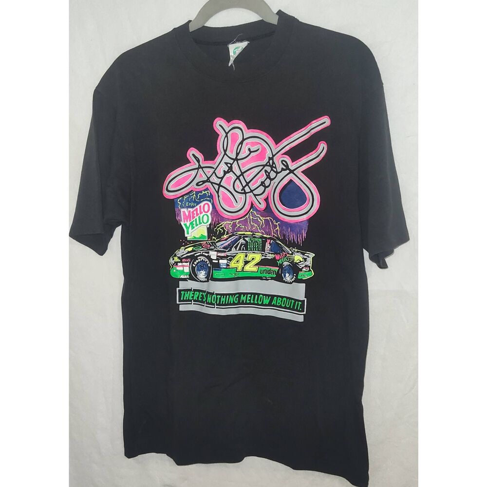 VTG NASCAR Kyle Petty T Shirt Mello Yello Short Sleeve Men’s L 90’s Black USA Si